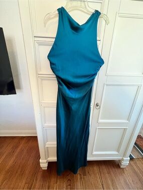House of Harlow 1960 Teal Satin Maxi Dress